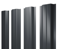 Евроштакетник П-образный 0,35x110 мм серый RAL 7024 1м