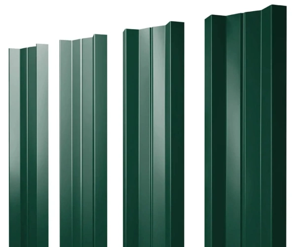 Евроштакетник двусторонний М-образный 0,45x110 мм зелёный RAL 6005 1м